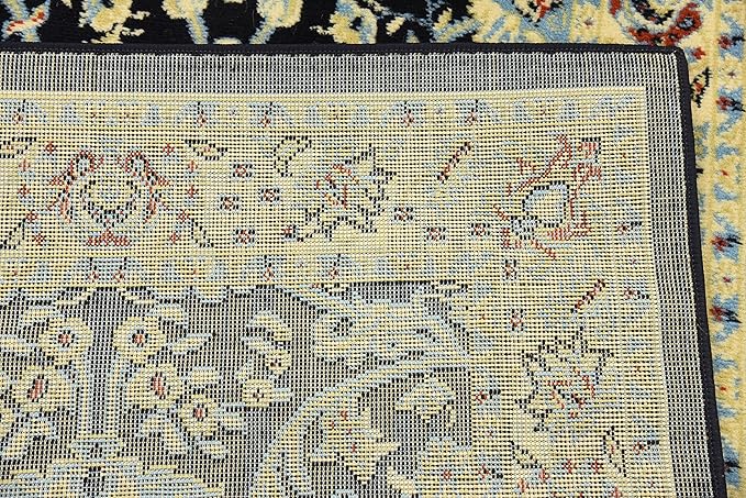 Unique Loom Sialk Hill Collection Area Rug - Washington (2' 11" x 16' 5" Runner Navy Blue/Cream)