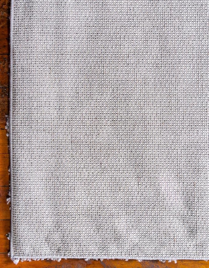 Unique Loom Davos Shag Collection Area Rug - Solid (2' 7" x 16' 5" Runner, Sterling)