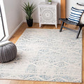 SAFAVIEH Tulum Collection Area Rug - 5' Square, Ivory & Turquoise, Moroccan Boho Tribal Design, Non-Shedding & Easy to Clean, Ideal for Living Room, Bedroom, Dining Space (TUL272E)