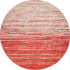 SAFAVIEH Adirondack Collection Area Rug - 6'7" Round, Orange & Grey, Modern Ombre Design, Non Shedding & Easy to Clean, Ideal for Living Room, Bedroom, Office, Dining Space (ADR113P)