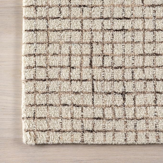 Rugs USA Melrose Cream, 7'6" x 9'6", Handmade, Wool & Cotton, Soft and Cozy, High Traffic, Stain Resistant, Easy Clean, Durable Area Rug for Bedroom, Living Room, Dining Space, Den, Entryway