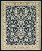 Unique Loom Sialk Hill Collection Area Rug - Washington (7' 10" x 10' Rectangle Navy Blue/Cream)