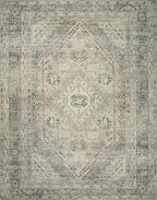 Loloi Magnolia Home by Joanna Gaines Sinclair Collection SIN-04 Natural/Sage 2'-0" x 5'-0", .25" Pile Height, Machine Washable, Accent Rug