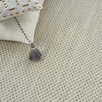 Nourison Home Courtyard Ivory Silver 4' x 6' Area Rug - Easy Clean, Non Shedding, Bed Room, Living Room, Dining Room, Kitchen (4' x 6')