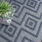 Nourison Home Versatile Navy Blue 7' x 10' Area Rug - Easy Clean, Non Shedding, Bed Room, Living Room, Dining Room, Kitchen (7' x 10')