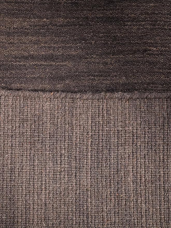 Hand Knotted Loom Wool ECO-Friendly Area Rugs - 4'x6', Rectangle, Charcoal Color, Solid Plain Design, High Pile Handmade Anti Skid Area Rugs for Living Room, Bed Room (L00111)