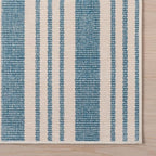 Dash & Albert Talos Blue Machine Washable Rug, 9.5 X 13.5 Feet, Blue/Ivory Stripe Pattern