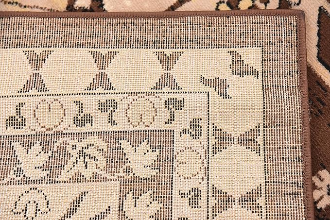 Unique Loom Taftan Collection Border Geometric Tribal Inspired Design Area Rug (6' 0 x 9' 0 Rectangular, Brown/ Tan)