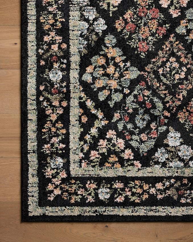 Loloi Rifle Paper Co. Laurel Collection LAU-04 Black/Multi 3'-11" x 5'-7" Accent Rug