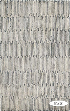 Dash and Albert Malone Everglade Hand Tufted Wool Rug, 9 X 12 Feet, Blue Graphic Pattern - Premium Luxury Hotel Quality Soft Breathable Hypoallergenic Machine Washable Easy Care All Season
