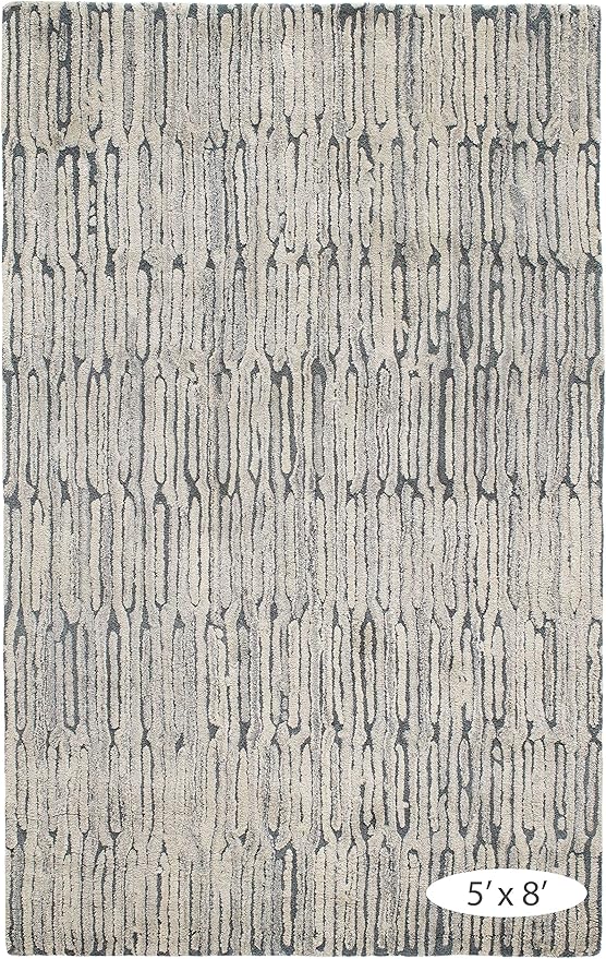 Dash and Albert Malone Everglade Hand Tufted Wool Rug, Runner-2.5 X 8 Feet, Blue Graphic Pattern - Premium Luxury Hotel Quality Soft Breathable Hypoallergenic Machine Washable Easy Care All Season