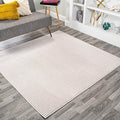 JONATHAN Y Haze Solid Low-Pile Ivory 6x6 Square Indoor Area Rug, Coastal,Bohemian,Minimalist,Classic, Easy-Cleaning for Living Room,Bedroom,Kitchen,Pet Friendly,Non-Shedding (SEU100D-6SQ)