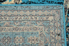 Unique Loom Taftan Collection Border Geometric Tribal Inspired Design Area Rug (3' 0 x 16' 5 Runner, Turquoise/ Gray)