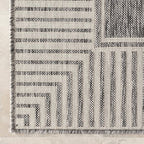 Nuloom Asha Grey/Ivory, 8' x 10', Casual, Striped Border, Soft and Cozy, High Traffic, Stain Resistant, Easy Clean, Durable Area Rug for Indoor/Outdoor Patio, Deck, Porch, Garden, Courtyard
