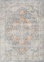 Nourison Home Astra Machine Washable Denim Multicolor 5'3" x 7' Area Rug - Easy Clean, Non Shedding, Bed Room, Living Room, Dining Room, Kitchen (5' x 7')