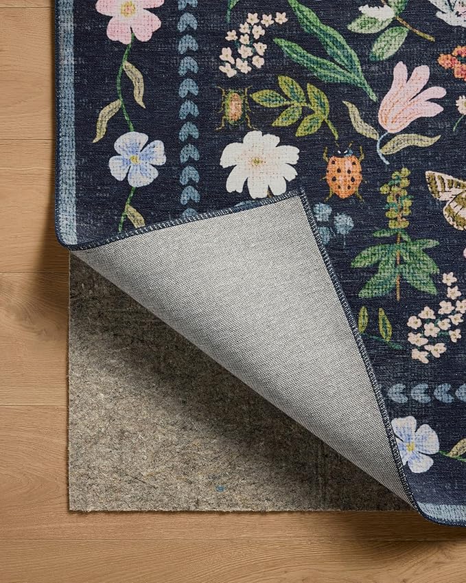 Loloi Rifle Paper Co. Canopy Collection CNP-04 Black 6'-0" x 9'-0" Area Rug