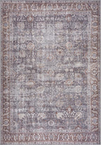 Bloom Rugs Washable 5' x 7' Rug - Brown/Dark Gray Traditional Area Rug for Living Room, Bedroom, Dining Room, and Kitchen - Exact Size: 5' x 7'