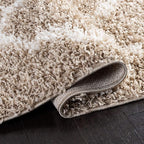 SAFAVIEH Dallas Shag Collection Accent Rug - 3' x 5', Beige & Ivory, Trellis Design, Non-Shedding & Easy Care, 1.5-inch Thick Ideal for High Traffic Areas in Entryway, Living Room, Bedroom (SGD257D)