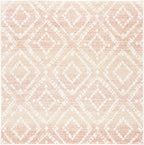 SAFAVIEH Adirondack Collection Area Rug - 6' Square, Rose & Gold, Modern Diamond Distressed Design, Non-Shedding & Easy Care, Ideal for High Traffic Areas in Living Room, Bedroom (ADR131Q)