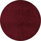 JONATHAN Y Haze Solid Low-Pile Dark Red 5' Round Indoor Area Rug, Coastal,Bohemian,Minimalist,Classic, Easy-Cleaning for Living Room,Bedroom,Kitchen,Pet Friendly,Non-Shedding (SEU100Q-5R)
