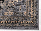 Unique Loom Taftan Collection Border Geometric Tribal Inspired Design Area Rug (8' 0 x 10' 0 Rectangular, Gray/ Black)