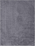 Unique Loom Davos Shag Collection Area Rug - Solid (9' x 12' Rectangle, Peppercorn)
