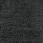 Eyely UES100I-6SQ Supersoft Haze Solid Low-Pile Indoor Area Rug, Coastal, Bohemian, Minimalist, Classic, Casual for Bedroom,Kitchen,Living Room,Non Shedding,Easy-Washing, Black, 6' Square