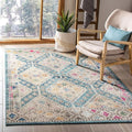 SAFAVIEH Madison Collection Area Rug - 5' x 7', Dark Blue & Yellow, Transitional Design, Slip Resistant & Stain Resistant, Ideal for High Traffic Areas in Living Room, Bedroom & Dining Room