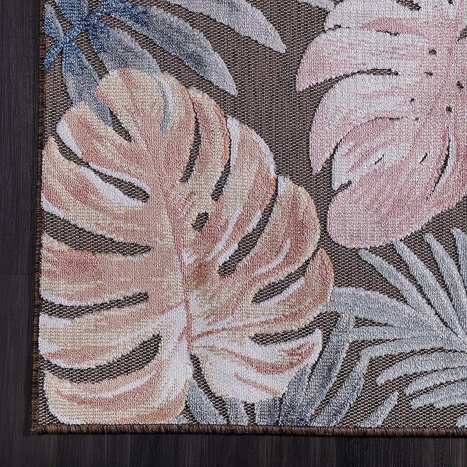 CAMILSON Runner Outdoor Rugs Oriental Retro Traditional Floral Medallion Area Rug 2x7 Non-Shedding Stain Resistant Indoor Carpet for Bathroom Hallway Kitchen Office (2 x 7 / Brown)