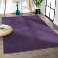 Eyely UES100N-14 Supersoft Haze Solid Low-Pile Indoor Area Rug, Coastal, Bohemian, Minimalist, Classic, Casual for Bedroom,Kitchen,Living Room,Non Shedding,Easy-Washing, Purple, 10 X 14