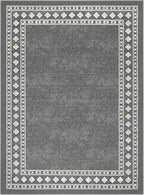 Antep Rugs Alfombras Modern Bordered 3x5 Non-Skid (Non-Slip) Low Profile Pile Rubber Backing Indoor Area Rugs (Gray, 3' x 5')
