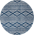 SAFAVIEH Tulum Collection Area Rug - 12' Round, Navy & Ivory, Moroccan Boho Tribal Design, Non-Shedding & Easy to Clean, Ideal for Living Room, Bedroom, Dining Space (TUL272N)