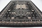 Unique Loom Taftan Collection Border Geometric Tribal Inspired Design Area Rug (9' 0 x 12' 0 Rectangular, Black/ Gray)