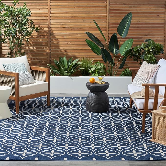 Nourison Home Nourison Essentials Navy Ivory 6' x 9' Area Rug - Easy Clean, Non Shedding, Bed Room, Living Room, Dining Room, Kitchen (6' x 9')