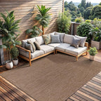 CAMILSON Outdoor Rug 5x7 Modern Area Rugs for Indoor and Outdoor Patios and Porches - Waterproof, Washable, Non-Shedding, Easy-to-Clean Outside Carpet (5 x 7, Solid - Jute)