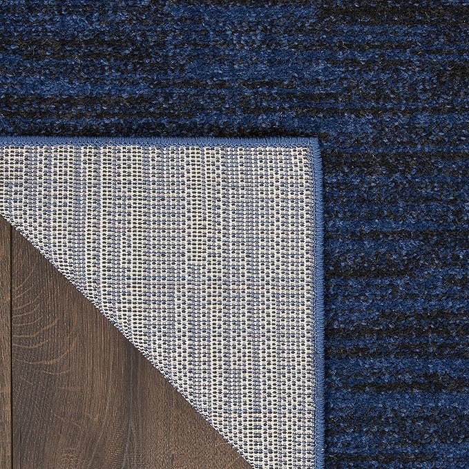 Nourison Home Nourison Essentials Midnight Blue 2'2" x 7'6" Area Rug - Easy Clean, Non Shedding, Bed Room, Living Room, Dining Room, Kitchen (8' Runner)