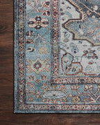 Loloi Margot Collection MAT-05 Ocean/Brick 2'-6" x 7'-6" Runner Rug feat. CloudPile, No-Shed Easy Clean Large Patterned Area Rug for Living Room, Bedroom, Dining Area