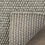 SAFAVIEH Natura Collection Accent Rug - 2'3" x 4', Silver, Handmade Wool Blend, Textured Design, Ideal for Hallway, Bedroom, Foyer (NAT620C)