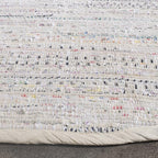SAFAVIEH Rag Rug Collection Area Rug - 9' Round, Ivory & Multi, Handmade Boho Stripe Cotton, Ideal for High Traffic Areas in Living Room, Bedroom (RAR121G)