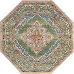 Unique Loom Isabella Collection Area Rug - Rossellini (5' 1" Octagon, Green/ Blue)