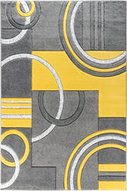 GLORY RUGS Area Rug Modern Soft Hand Carved Contemporary Floor Carpet with Premium Fluffy Texture for Indoor Living Dining Room and Bedroom Area (4x6, Yellow)