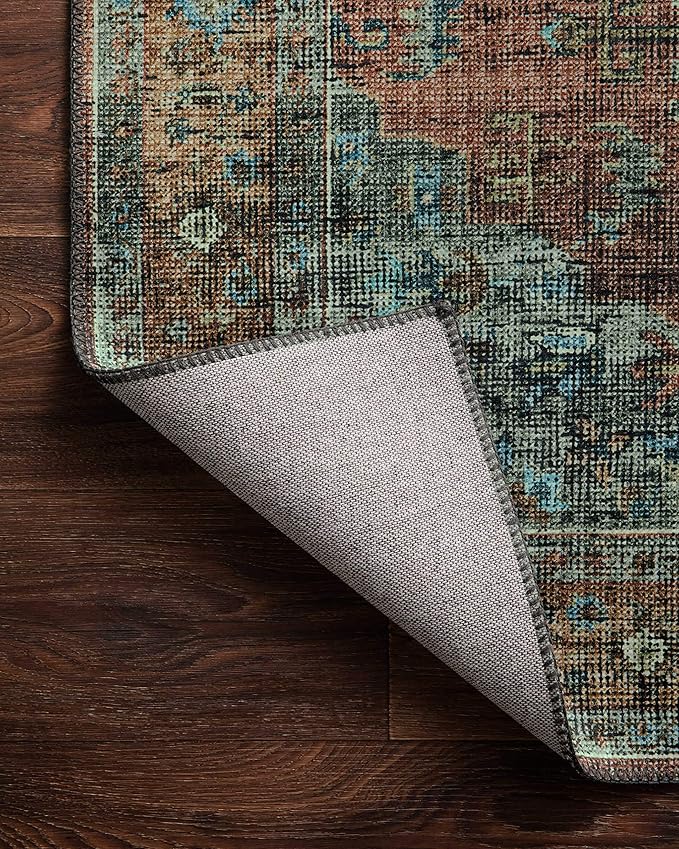Loloi Skye Collection SKY-07 Terracotta/Sky 8'-0" x 8'-0" Round Area Rug