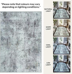 GLN Rugs Contemporary Collection - Machine Washable Area Rug, Contemporary Washable, Non Slip, Low Pile Chenille Rug, Living Room, Bedroom, Kitchen Rug (6' x 9' Grey/Green)