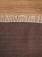Rugsotic Carpets Hand Woven Flat Weave Kilim Wool ECO-Friendly Area Rugs - 4'x6', Rectangle Shape, Dark Brown Color, Solid Plain Design, Low Pile Handmade Rugs for Living Room, Bed Room (D00111)