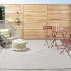Nourison Home Courtyard Ivory Charcoal 7' x 10' Area Rug - Easy Clean, Non Shedding, Bed Room, Living Room, Dining Room, Kitchen (7' x 10')