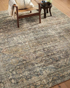 Loloi Amber Lewis Morgan Collection MOG-05 Spice/Lagoon 7'-3" x 9'-3" 38" Thick Area Rug feat. CloudPile, Neutral, Room Décor, Vintage Inspired, Livingroom, Bedroom, Dining Area