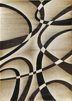 GLORY RUGS Modern Large Area Rug 8x10 Brown Swirls Carpet Bedroom Living Room Contemporary Dining Accent Sevilla Collection 4816 (8x10, Brown)