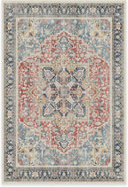 RUGGABLE Washable Vintage Area Rug – Kamran Cayenne Red 6x9, Stain-Resistant, Non-Slip – Medium Machine Washable Rugs for Living Room, Bedroom, Hallway, Entryway & Office–with Cushioned Pad