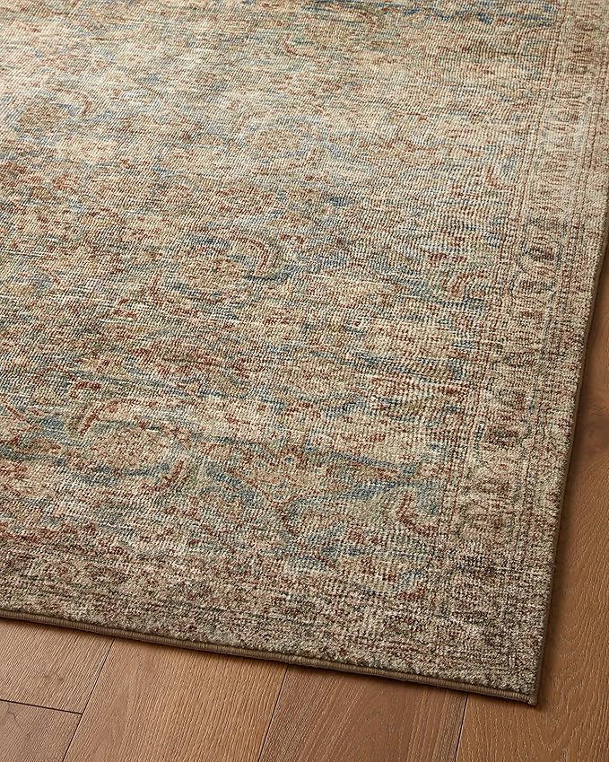 Loloi Amber Lewis Morgan Collection MOG-04 Sea/Sage 5'-0" x 7'-0" 38" Thick Area Rug feat. CloudPile, Neutral, Room Décor, Vintage Inspired, Livingroom, Bedroom, Dining Area