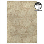 FH Home Flat Woven Outdoor Rug - Waterproof, Easy to Clean, Stain Resistant - Premium Polypropylene Yarn - Modern Geometric - Patio, Deck, Porch, Balcony - Budapest - Beige - 2ft 7in x 4ft 11in